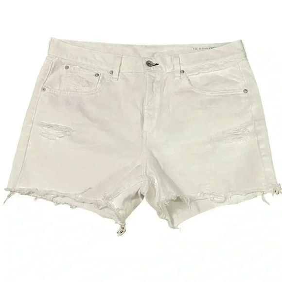 Rag & Bone White Distressed Cut Off Shorts Size 30 - Picture 1 of 4
